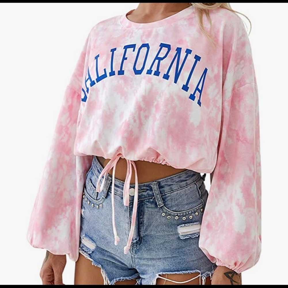 ✿ Tie Dye California Crop Top; Size Junior Small ✿